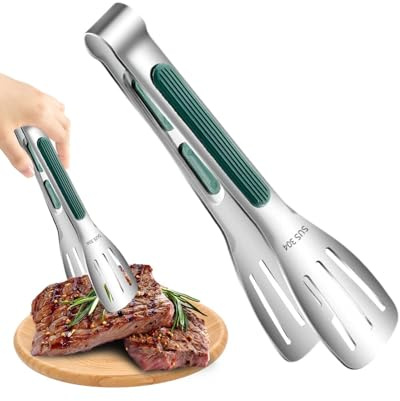 Rostfria Ståltänger | Halkfritt Handtag Värmetålig Serveringsklämma | Flexibel Grilltång,För brödrost frukt bröd pasta grillning BBQ servering sallad
