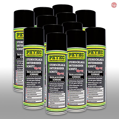 Petec_bundle 12x PETEC STEINSCHLAG und UNTERBODENSCHUTZ KAUTSCHUKBASIS SCHWARZ 500 ML 73250