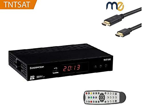 TNTSAT Satellite Récepteur TNT Décodeur - + Cable HDMI 1.5 M -sans Carte - HD Astra (19,2°) / HDMI / MPEG4 / Full HD / 1080P