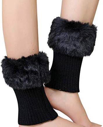 LONTG Women Girls Warm Boot Cuffs Short Crochet Boot Cover Ladies Soft and Comfortable Boot Socks Cuff Toppers Snow Socks Faux Fur Knitted Short Twist Leg Warmers Boot Cuff Toppers
