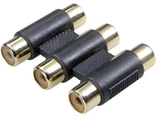 Speaka Professional SP-7870664 - Adattatore audio RCA, 3 prese RCA, 3 prese RCA, colore: Nero