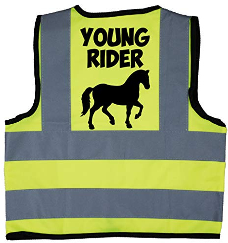 Acce Products Young Rider Baby Children Kids Hi Vis Safety Jacket Vest Sizes 0 to 8 Years Optional Personalised On Front