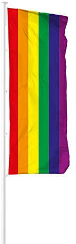 Vispronet® Hissfahne Regenbogen ✓ in Deutschland produziert ✓ versch. Materialien & Größen ✓ Hochformat (Supraflag®, 120x300 cm)