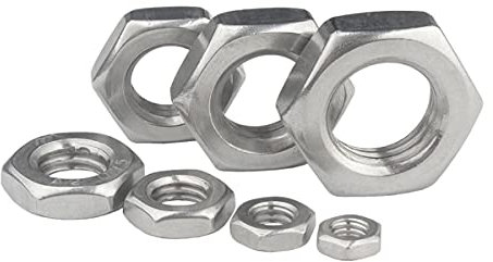 2Pcs M7 M11 M13 M15 M17 304 Edelstahl Sechskantmuttern Hex Dünne Feingewindemutter-M9x0.75mmx4mm (2Pcs)