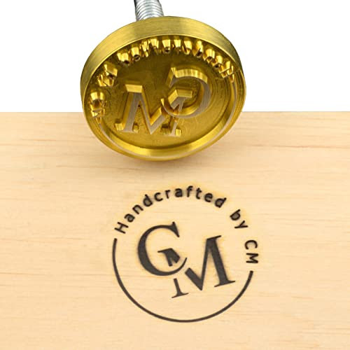 AIMOADO Benutzerdefinierte Branding Eisen für Holz Personalisierte Stempel Brennen Werkzeuge für Holzbearbeitung Lieferungen mit Multi Griff Optionen (2.5x2.5cm)