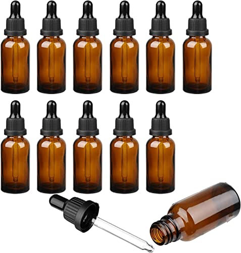 XFLYP 12 Pcs Pipette Bottles mit 10 ml Braunglasflaschen - UV-Schutz - Ideal für Aromatherapie, Chemielabor, Parfümerie, Reisen