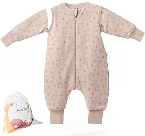 Mababu Winter-Babyschlafsack mit Füßen, 2.5 TOG, Gr. 70, Hase