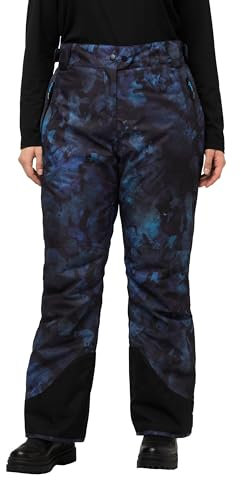 Ulla Popken Womenswear 822317750-42 Damen-Skihose, Übergröße, kurvig, Übergröße, Tintendruck, Dreifach-Funktion, Blaugrün, 42, blau / grün