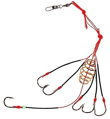 HARAY Angelhaken 4 Teile/los Explosion Angelhaken Fischköder Köder Falle Feeder Käfig Angelhaken mit Edelstahlfedern Angelzange (Color : 11#)