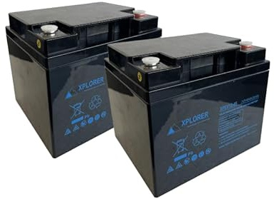 Xplorer PAIR OF 2 X 12V 45AH AGM MOBILITY SCOOTER BATTERIES (XPEV12-45), Reliable and long Lasting Replacement Batteries For Electric & Wheelchairs, use on Mid-Weight to Heavy Scooters
