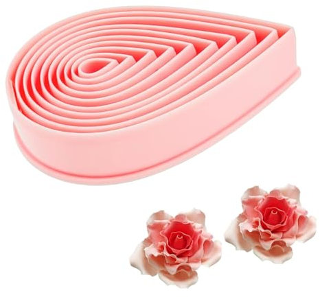 RUIENGCOMM 10Pcs Rose Petal Water Drop Cookie Cutters Water Droplets Cookie Cutter Set Raindrop Cookie Cutter Flower Biscuit Fondant Pastry Mould Model for DIY Baking Decorating