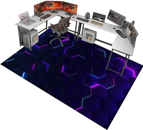 Bürostuhl Unterlage, Gaming Teppich Stuhlunterlage, Bodenschutzmatte für Hartböden Antirutsch, Schreibtischstuhl Unterlage für Laminat, Schutzmatte für Laminat, Computerstuhl Teppiche 60 x 70 cm
