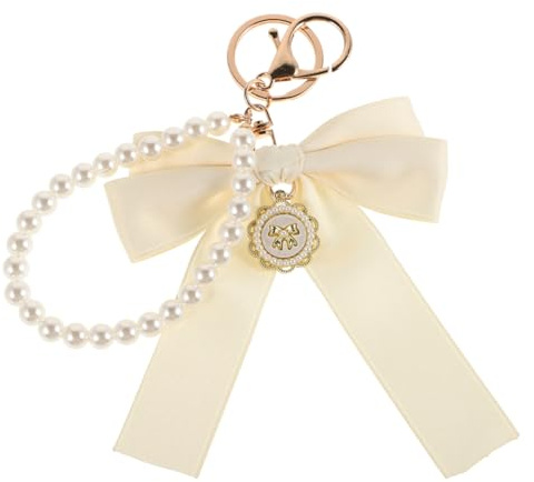 VALICLUD Porte-Clés À Nœud Avec Charme De Perles Élégant Bijou De Sac Girly Pour Clés De Voiture Sacs À Dos Et Sacs À Main Accessoire Décoratif Polyvalent