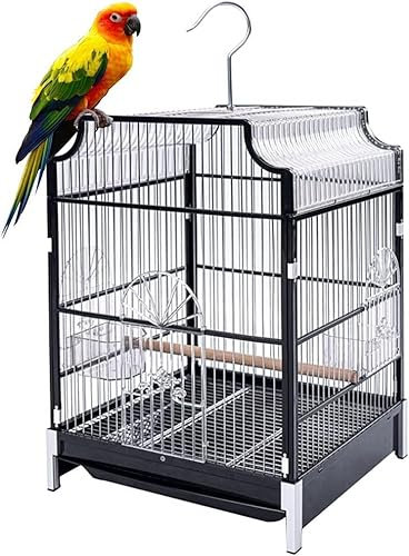 sjdoPulse Vogelkäfig, Papageienkäfig, Vogelkäfig Für Papageien Aus Metall, Kanarienkäfig, Vogelkäfig Zum Aufhängen, Vogelkäfig Aus Edelstahl