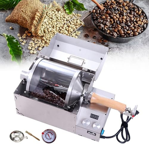 500g Commercial-Grade Coffee Roaster Machine 1200W - Transparent Drum Electric Coffee Bean Roaster for Home Baristas & Coffee Enthusiasts (Multi-Purpose Nut/Grain Roaster)