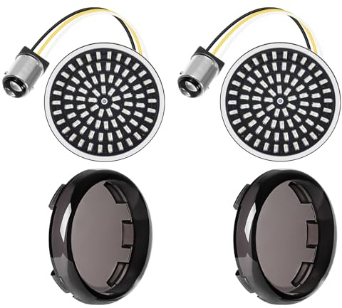 Benlari 2 inch Rear Turn Signals, 81 LEDs Turn Signals Kit with 4 Smoked Lens Cover Fit for Harley Touring Street Glide Road Glide Road King Electra Glide Sportster Iron Dyna Softail 1986-2024