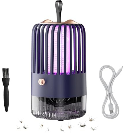 JACKYLED Insektenvernichter elektrisch für Innen- & Außenbereich, 4000V Mückenlampe und Mückenfalle, leistungsstark gegen Fliegen und Stechmücken – ideal für Zuhause, Garten (Wiederaufladbar)