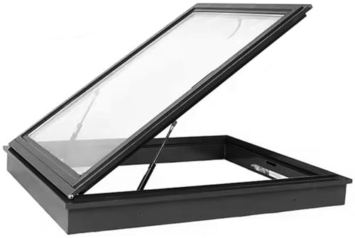 HNBYLMM Lucernario da Tetto, Finestra da Tetto, Finestra di Uscita dal Tetto, Lucernario con Ventilazione Manuale con Vetro temperato a Doppio Strato, per soffitta/Cantina/Veranda/capanno,600X600mm