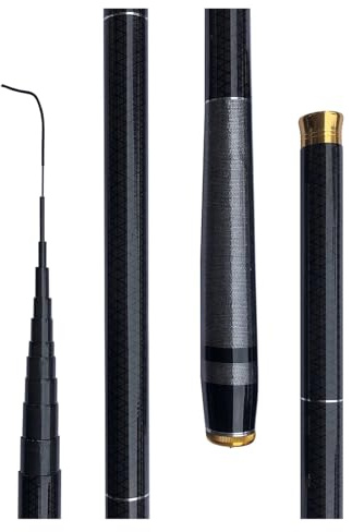 Canna da pesca telescopica in fibra di carbonio Stream Hand Pole Feeder Tenkara 3,6-7,2 m (4,5 m)
