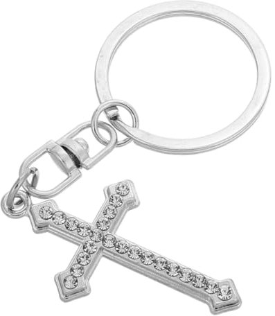 BESPORTBLE Rhinestone Kreuz Schlüsselanhänger Elegantes Purse Charm Mit Religiösem Symbol Langlebigem Zinklegierungsmaterial Geschenk Für Feiern Persönlicher Ausdruck Von Glauben Und Stil