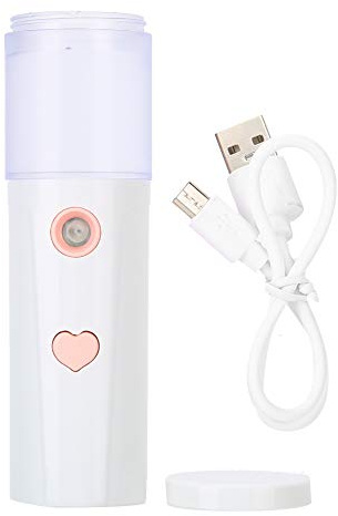 Face Mister Hydration Sprayer Quick Moisturizing USB Rechargeable Portable Handheld for Makeup Priming Face Hydration (White)