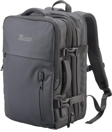 Xcase Laptoprucksack: Handgepäck-Reiserucksack mit Laptopfach und USB-Anschluss (Rucksack mit Kofferöffnung, Bordgepäck Rucksack, Zoll)