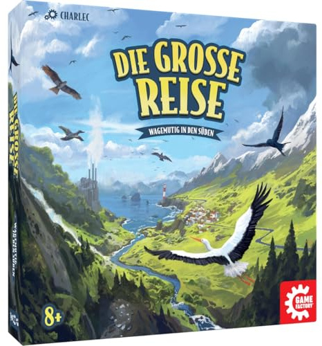 Game Factory 646042 Die Große Reise, Wettfliegen mit Nervenkitzel | Familienspiel für 2-8 Spieler, ab 8 Jahren, Brettspiel