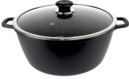Reldor Stock Pot 19.2L, 40cm Non Stick Cooking Pot with Glass Lid, Aluminum Saucepan Casserole Pot, Ceramic Coating, Induction & Oven Safe, Heavy Duty & Easy to Clean, Large Size