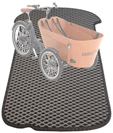 EVA Drive Premium Schutzmatte für Babboe Flow | Passgenaue Lastenrad Fußmatte | Rutschfester Bodenmatte Teppich | Lastenrad Zubehör | Pflegeleicht & Umweltfreundlich | mit Einfassung | Farbe Grau