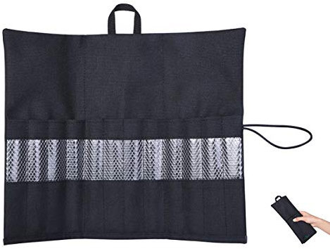 iBasingo Cutlery Roll Holder Camping Portable Tent Pegs Carry Kit Arrange Bag for Chopsticks Straw Knife Fork Spoon Make-up Brush Multipurpose Storage BV1032