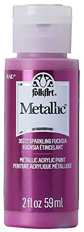 FolkArt Metallic Acrylic Paint 2oz-Sparkling Fuchsia -SM-36272