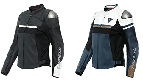 Dainese Rapida Damen Motorrad Lederjacke, schwarz/weiß, 48