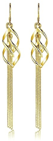 Deyanse Silber Lang Ohrringe Hängend, 925 Sterling Silber Krumm Raute Tropfen Baumeln Ohrringe, 94mm Lange Gold Hängeohrringe für Damen Frauen, Hypoallergen Schlangenkette Quaste Ohrhänger Ohrring