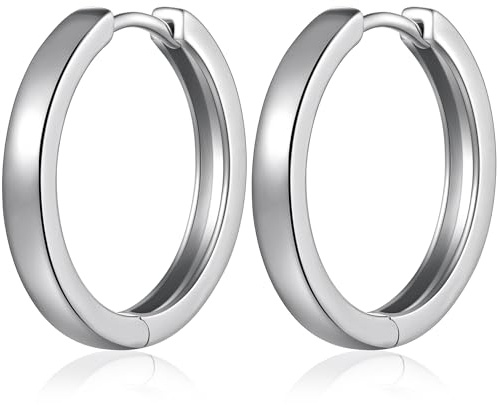 Jiamiaoi Creolen Ohrringe für Damen Herren Creolen Edelstahl für Männer Frauen 18mm-25mm, Silber and Gold Farbe