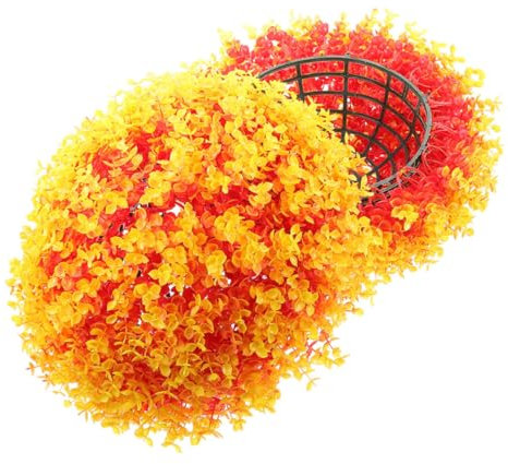 Warmhm Hängende Topiary Gras Kugel Orange Uv-beständig Wetterfest Künstliche Deko Für Garten Terrasse Decke Wohnzimmer Für Rustikale Wohnstile Und Festliche Anlässe
