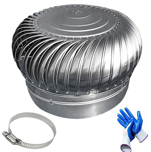 Regenhut Dachhaube, Edelstahl Schornsteinabdeckung, Drehbar Edelstahl Kaminhaube, Universal Reduzierstück Lüftungssysteme, Lüftungsaufsatz, Für Dunstabzugshaube Klimagerät Oder Trockner ( Color : Silv