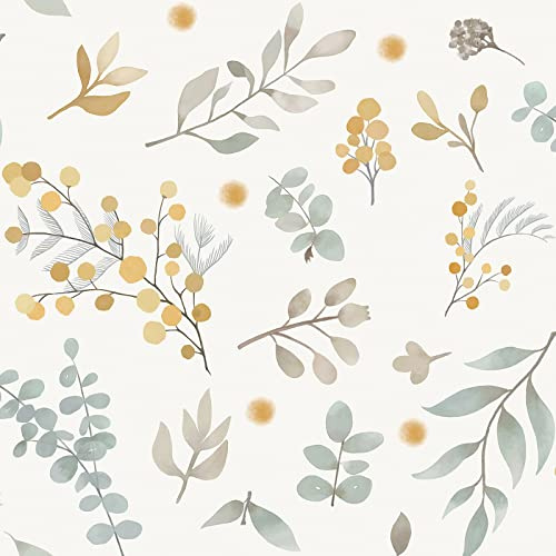 CiCiwind Blumen Tapete Selbstklebende 39×500cm Beige Tapete Verdicken Vinyl Klebefolie Wasserdicht Möbelfolie Selbstklebende Wohnzimmer Schlafzimmer Wand Schränke Möbel Dekorative Folie