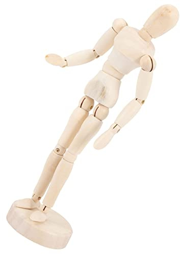 HAPINARY Holzfigur Zeichenpuppe mit Flexiblen Gelenken 20cm Künstler Mannequin Holzmodell für Malbedarf und Schreibtischdekoration