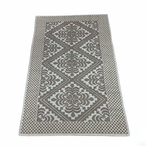 FLORY Tappeto Sardo in Puro Cotone Giglio 3 colori 9 misure (Tortora, 80x300)