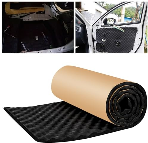 Tarwanear 2CM Dämmmatte Auto Schallschutzmatte Isolierung Matte Schaumstoff,Selbstklebende Mattenrolle,Akustikschaumstoff Schall Dämmung,Feuerfest, Feuchtigkeitsfest, Wasserdicht 200x50cm