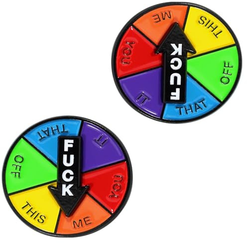 2 x Regenbogen-Brosche, Emaille-Anstecker, Regenbogen-Plattenspieler-Abzeichen, Ansteckbroschen Mit Drehbarem, Zeiger Acryl-Anstecker für Rucksack, Tasche, Basteln, Geschenk für Mädchen und Jungen