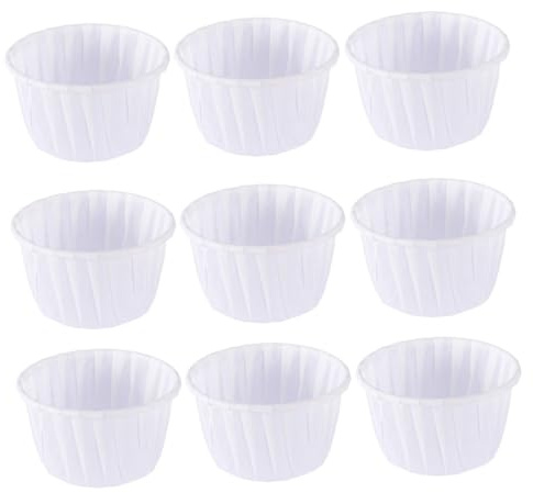 Muffinförmchen aus Papier 50 Stück Weiß für Backen | Ölbeständig, Kleine Kuchenhalter, Backförmchen Zubehör für Zuhause und Dessertladen