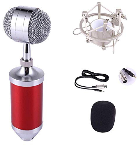 MRKU Condenser Microphone Set,Live Sound Card Microphone Set Condenser Microphone Anchor Computer Condenser Microphone