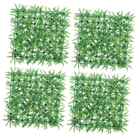 POPETPOP 4pcs Artificial Grass Wall Decor Greenery Wall Panel for Indoor Outdoor Patio Garden Fence Privacy Screen