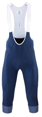 LYHYDMA Salopette Ciclismo Uomo Pantaloncini da Ciclismo da Uomo a 3/4 Pantaloncini Blu/Nero/Grigio con Bretelle da Bicicletta(Blue,XL)