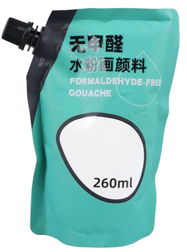 lvifloae White Gouache Paint Himi Gouache Paint Set Jelly Gouache Dry Quickly Strong Coverage Water Color Tube for Kids Beginners Artists 260ml