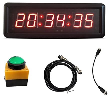 Minuteur d'intervalle avec bouton chronomètre, horloge murale numérique LED pour entraînement de fitness, course de vitesse, salle de sport, accessoires de spectacle variés idéaux – Compte à rebours à