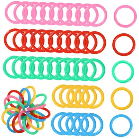 STOBOK 150pcs Plastic Binder Rings Loose Leaf Binding Ring Key Office School Supplies for Index Cards Diary Journal