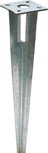 Bodenhülse mit Kopfplatte Fußplatte für Pfosten Ø 34/38 mm Pfostenträger Pfosten für Maschendrahtzaun Einschlaghülse (für AußenØ 34 mm)