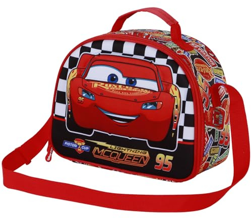 Disney, Bolsa Portamerienda 3D Unisex Kids, Rojo Cars 3, One size